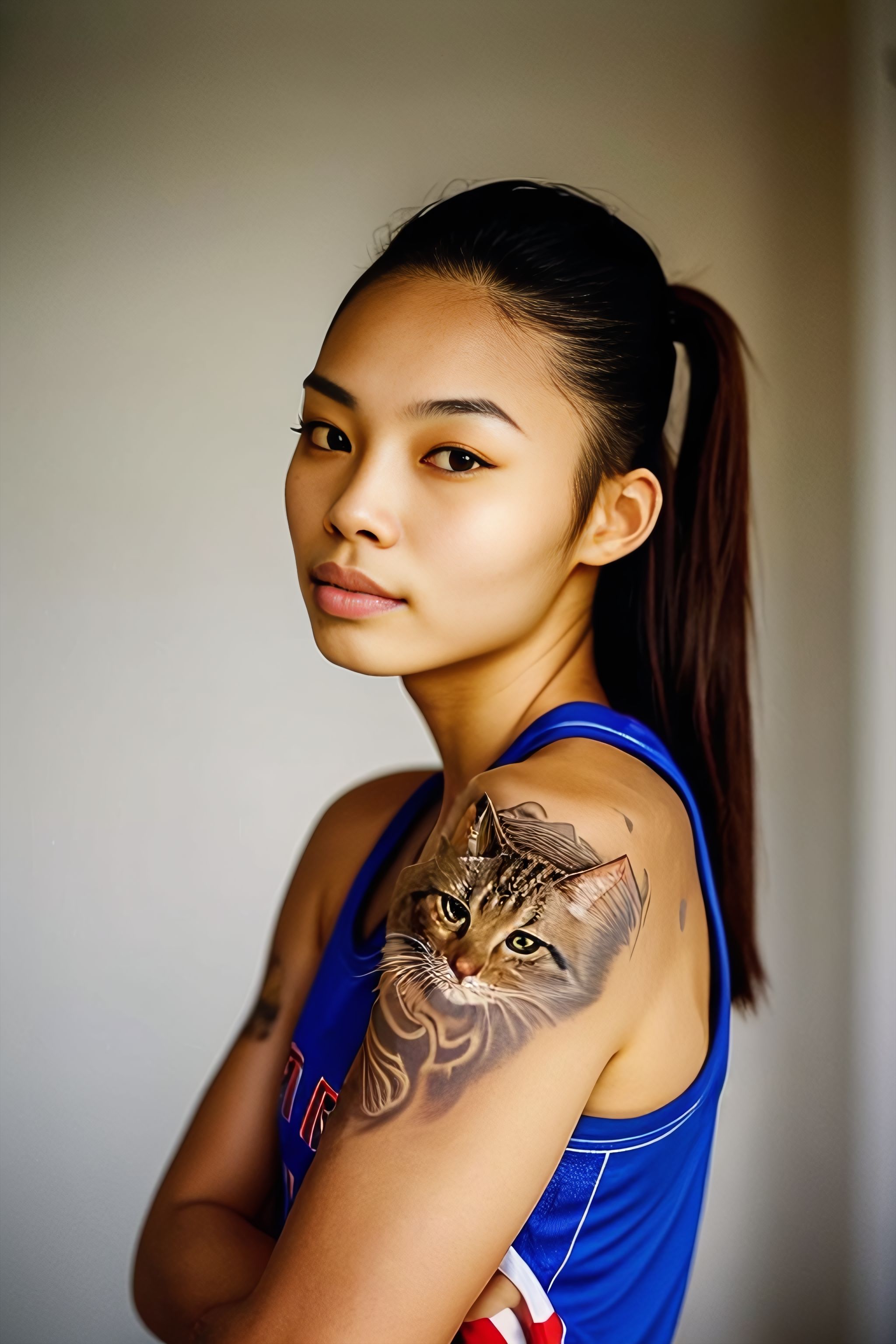 Portrait generated with Stable Diffusion.